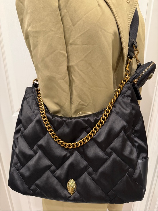 Kurt Geiger Handbags - Kurt Geiger London Recycled Large Hobo Black Quilted Eagle Chain Shoulder Bag